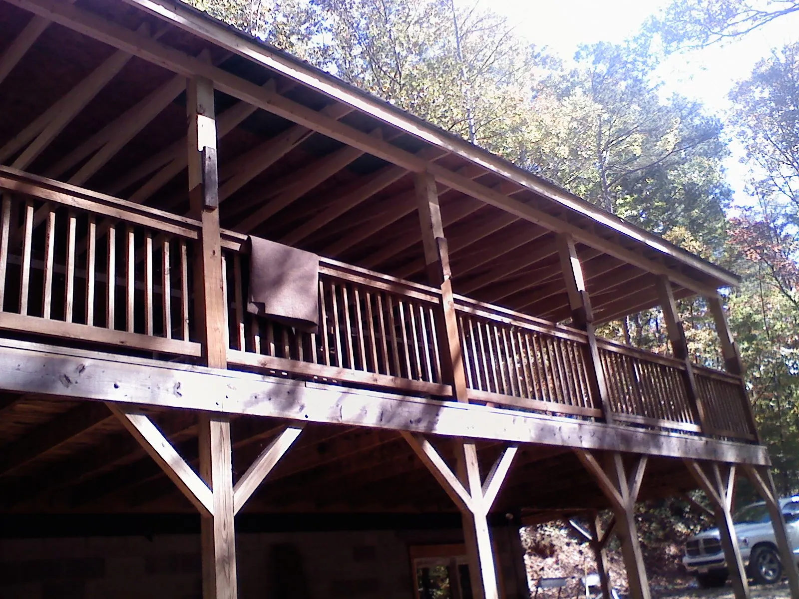 Timber framing under a new elevated porch and deck — Roof Leak Repair in Grangeville by Roofing Brothers